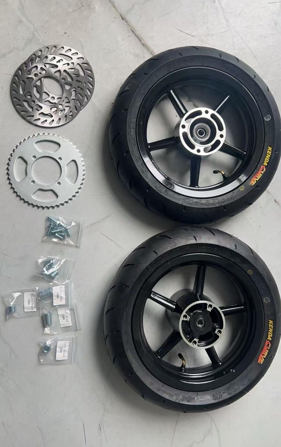 17" Universal Mini E-Moto Supermoto Wheel Set